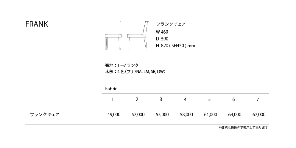 FRANK Price List